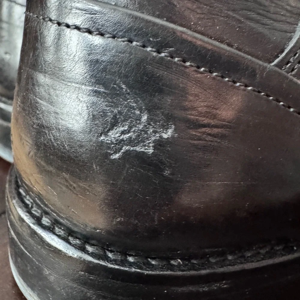 Johnston & Murphy 10.5 Black Leather Woven Tassel Loafer Shoes Mens Preppy - Picture 9 of 10